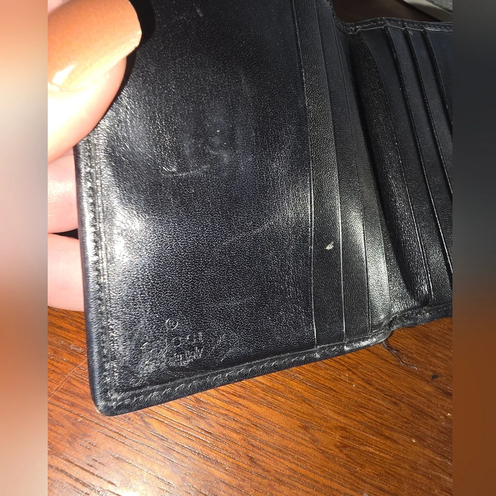 Gucci Black Canvas Wallet with Wooden Clasp And COA